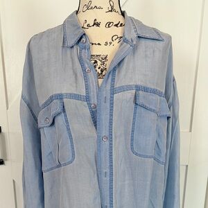 Vintage PASHA 100% Silk Button Down